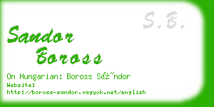 sandor boross business card